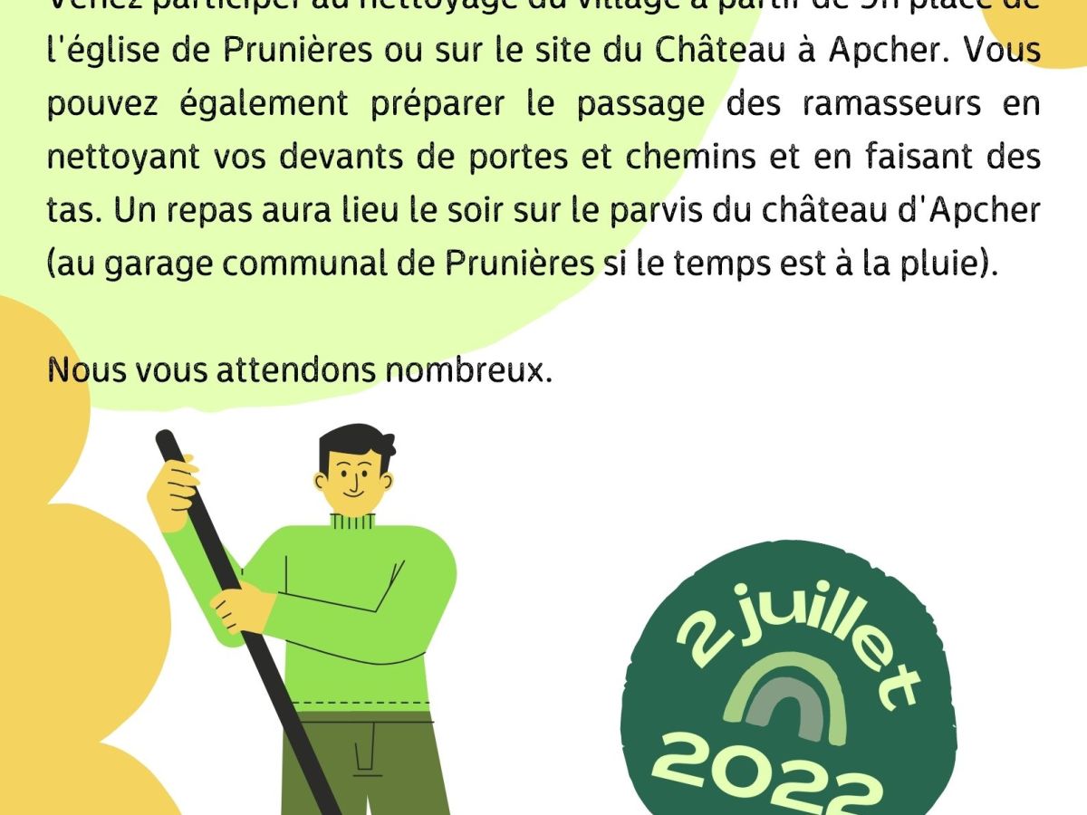 2 Juillet 2022 – Nettoyage du&nbsp;village