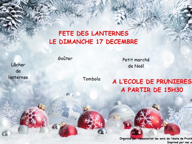 17 Décembre 2023 – Fête des lanternes à l’école de Prunières à 15h30